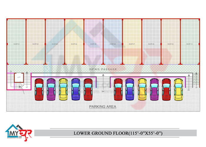 115x55 Complex Plan,North Facing