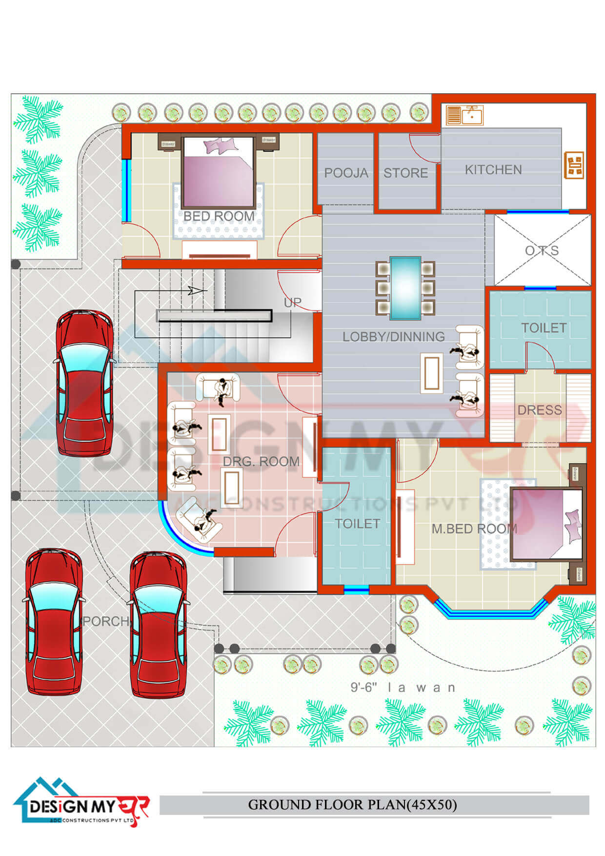 36X40 House Floor Plan
