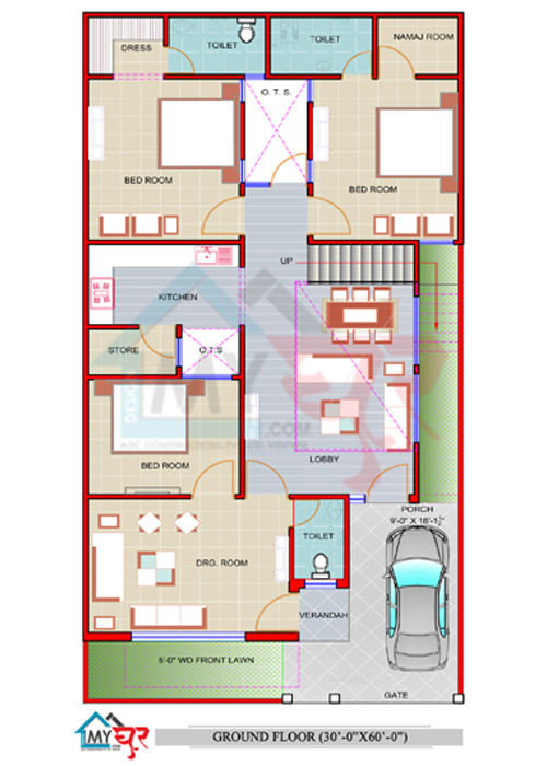 30 60 Double Y House Plan